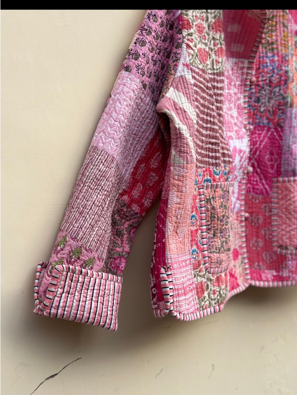 Patchwork Pink Kantha Jacket - Picture 2 of 5